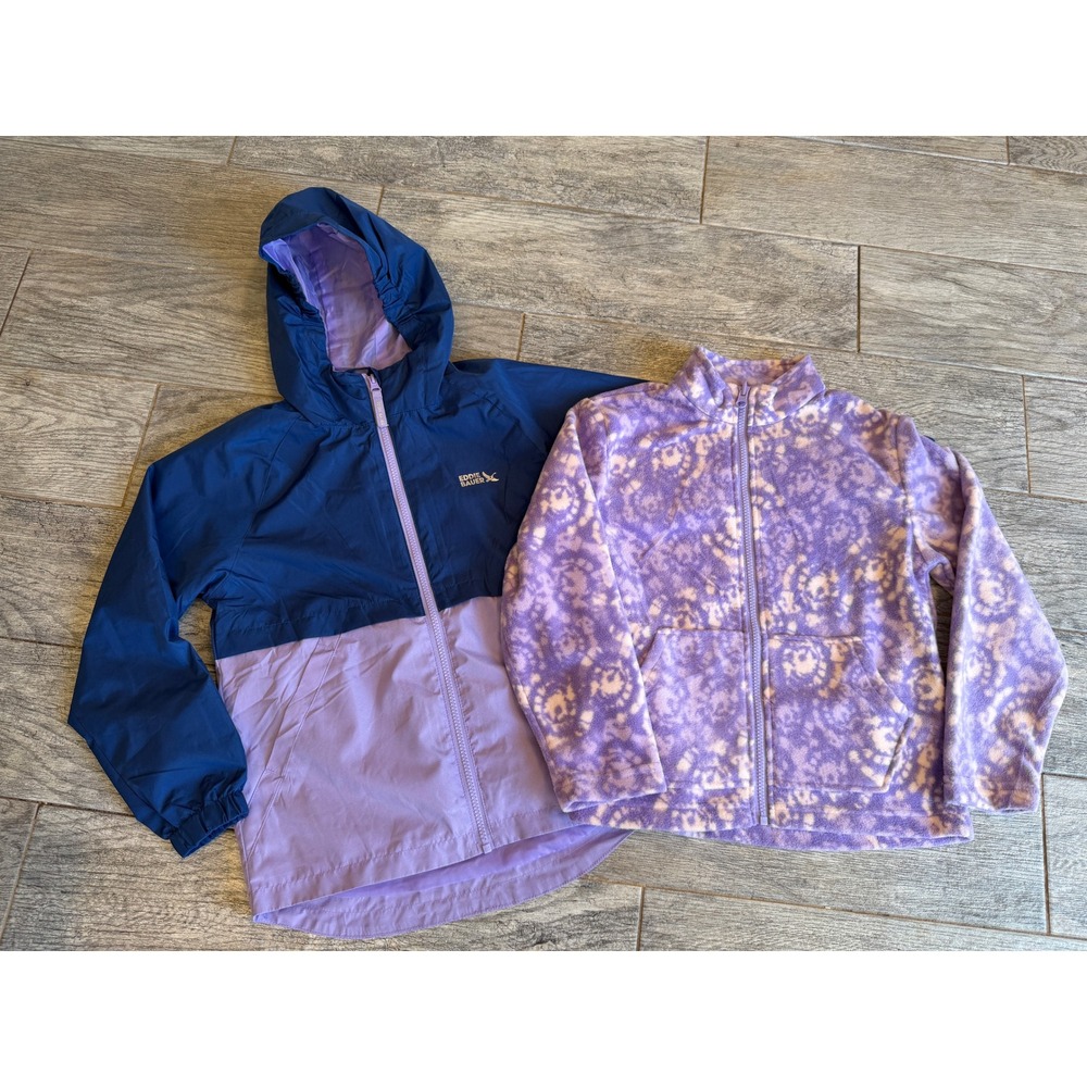 Eddie Bauer 3-in-1 Jacket Small‎ Girls 7 8 Coat Full Zip Paisley Fleece Liner